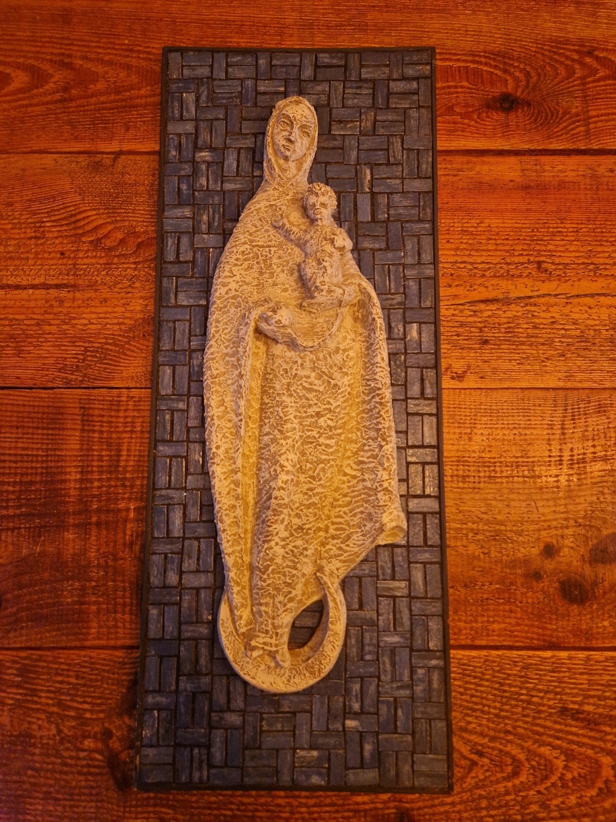 Vintage Mid-Century Wandplaat / Reliëf - Madonna met Kind (A, Ophalen of Verzenden