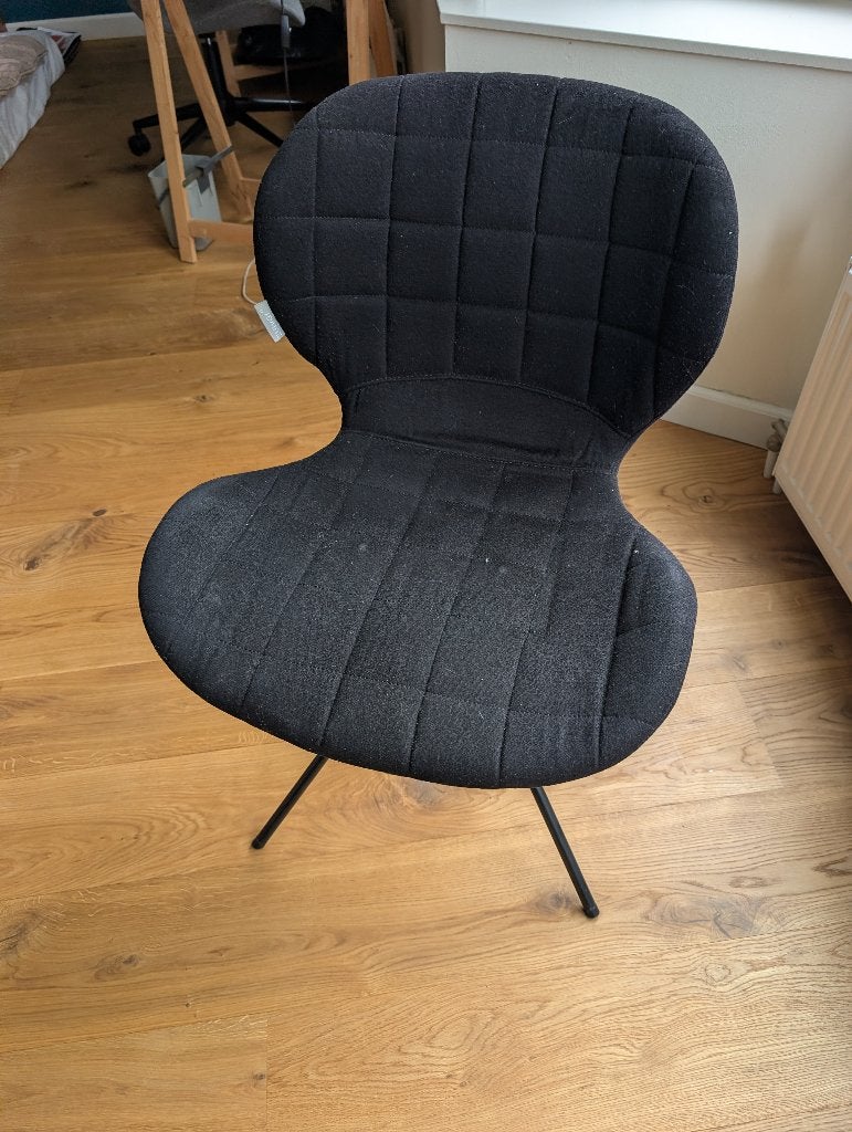 Zuiver Doulton Chair Modern Black Fabric Dining / Desk Chair, Huis en Inrichting, Gebruikt, Zwart, Ophalen of Verzenden, Bureaustoel