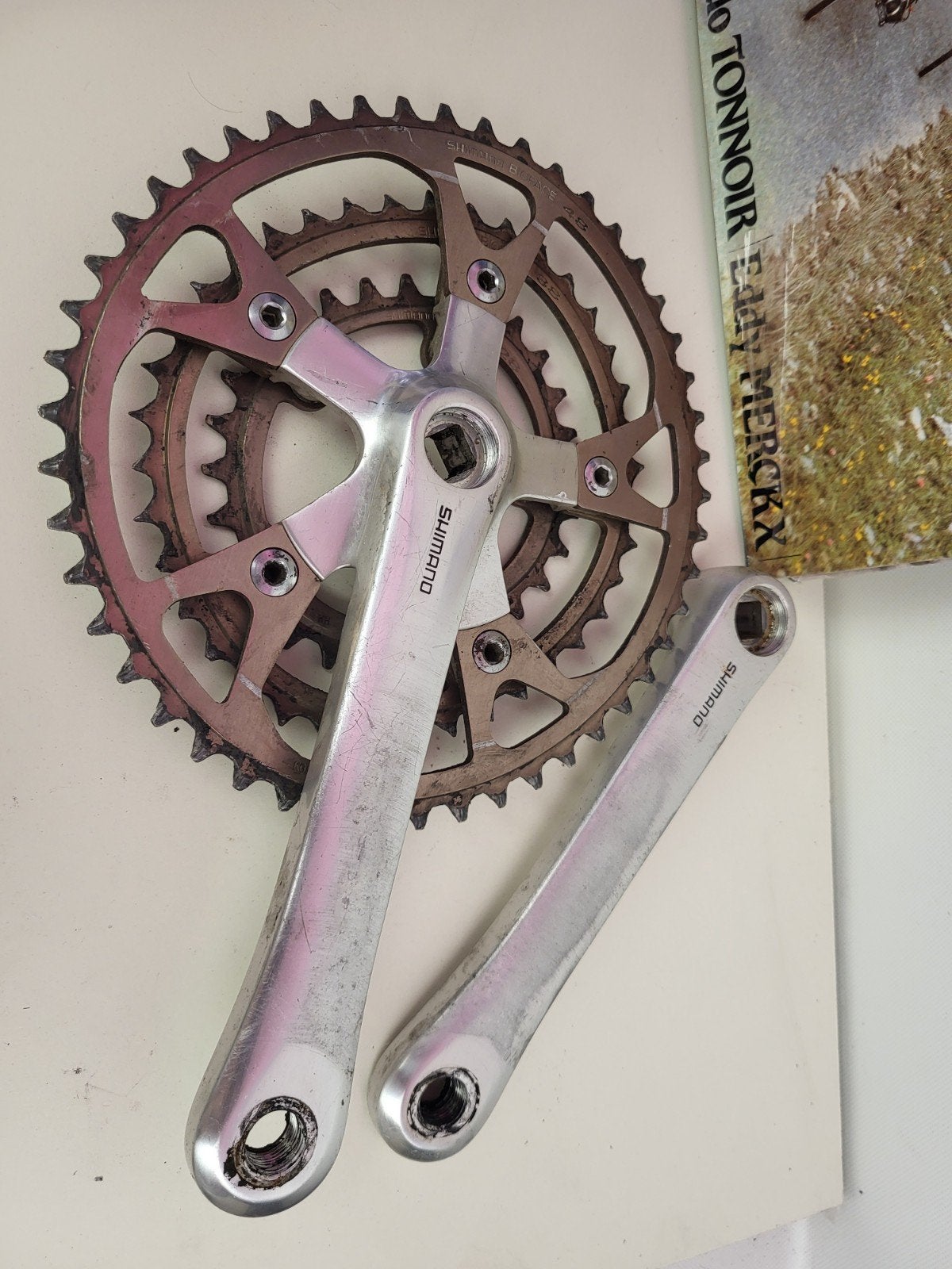 Shimano Deore XT fc-m730 crankstel vintage mtb, Crankstel of Pedalen, Gebruikt, Shimano, Ophalen of Verzenden