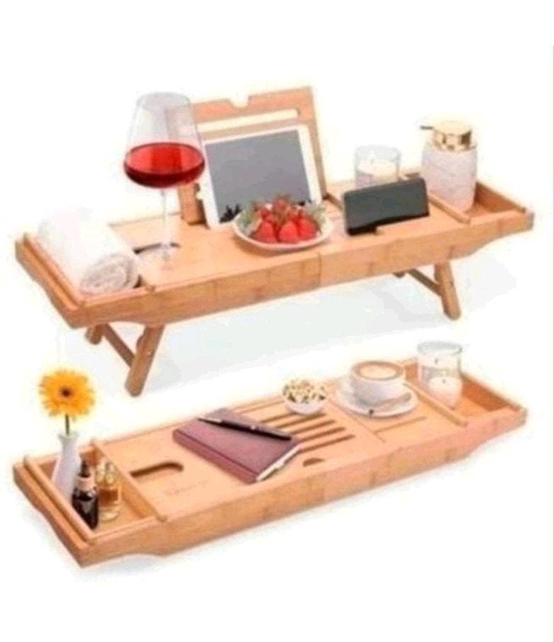 HEIMWERT Bathtub Shelf Extra Large with Folding Stand, Ophalen of Verzenden, Wit