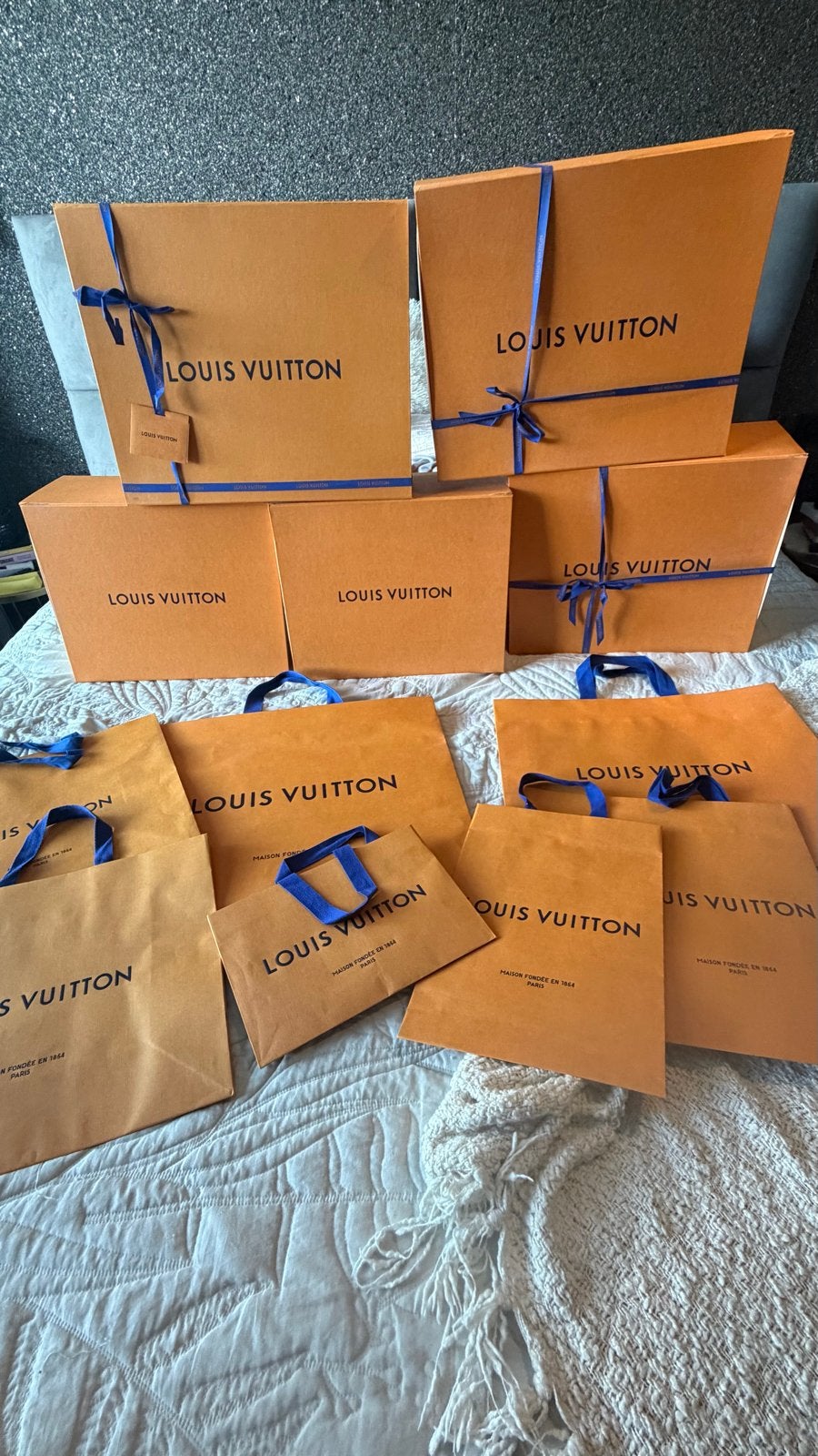 Louis Vuitton dozen en shopping bags (12 stuks), Ophalen, Zo goed als nieuw, Verpakking
