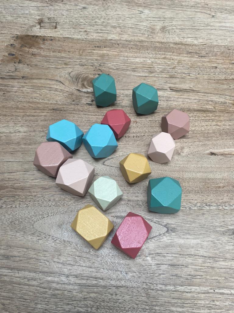 Houten blokken diamantvorm, zgan, Ophalen of Verzenden, Zo goed als nieuw