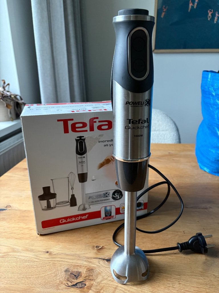 Tefal staafmixer 1000W, Minder dan 1 liter, Ophalen, Zo goed als nieuw, 3 snelheden of meer