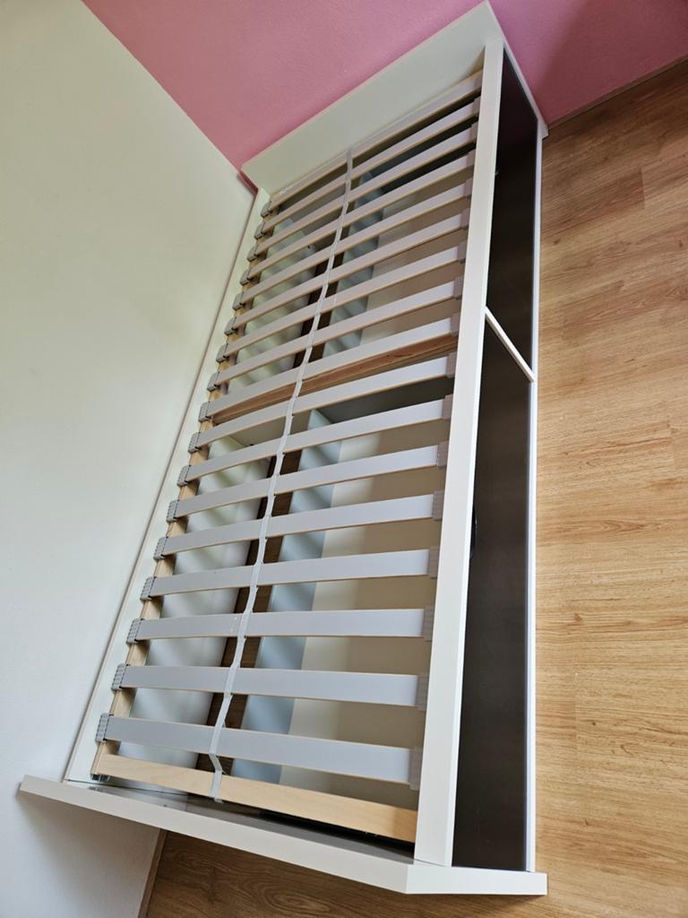 1 persoonsbed van de ikea met opberglades, 90 cm, Eenpersoons, Wit, Ophalen of Verzenden