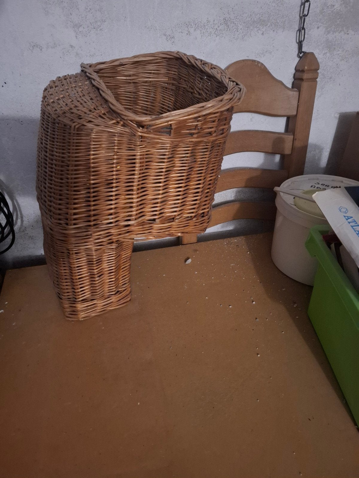 Vintage rieten kindermand voor achter op fiets, Verzenden, Gebruikt, 80 kg of meer