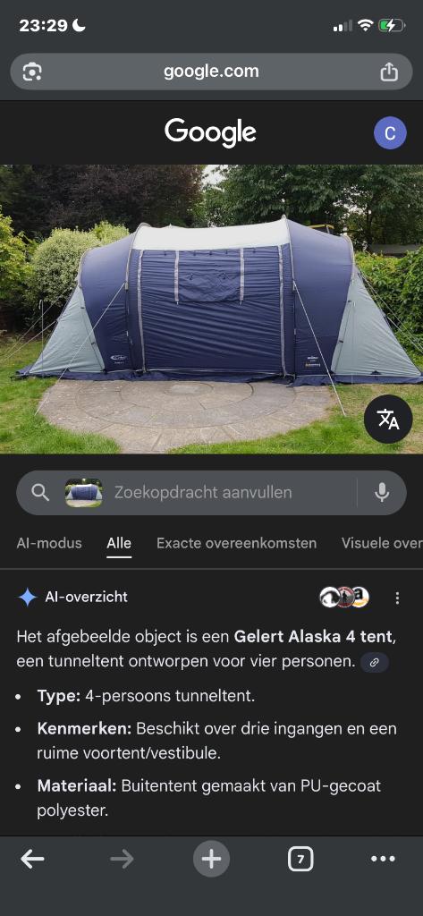 tent Gelert Alaska 4p, Caravans en Kamperen, Tenten, Ophalen, Zo goed als nieuw, Tot en met 4