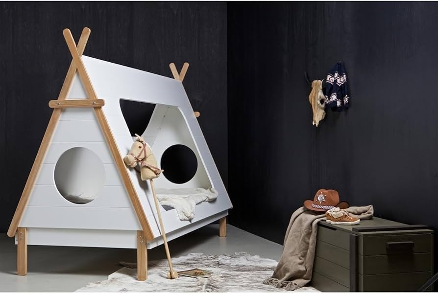 Woood Tipi Kinderbed Wit - Z.G.A.N., Kinderen en Baby's, Kinderkamer | Bedden, Zo goed als nieuw, 180 cm of meer, 100 cm of meer