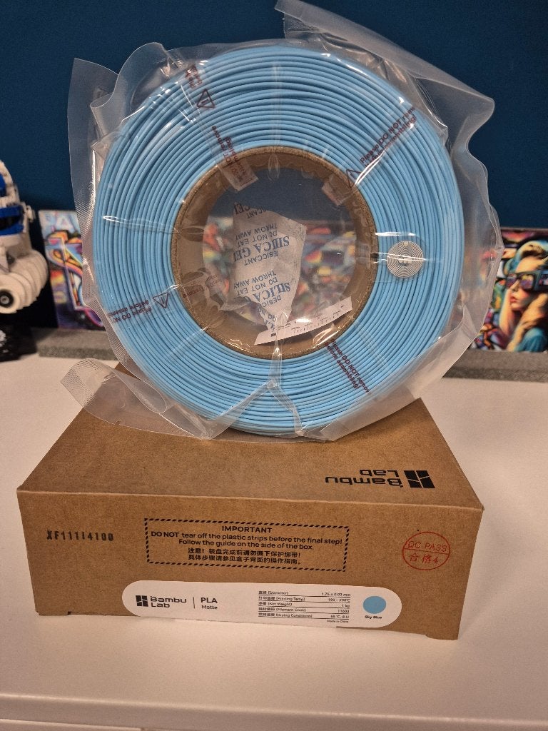 Bambu Lab PLA Matte Sky Blue Filament 1.75mm 1kg, Computers en Software, Ophalen of Verzenden, Nieuw, Filamentrollen