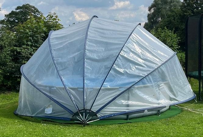Zwembad 3,66m x 0,76m compleet met zandfilterpomp en koepel, Tuin en Terras, Ophalen, Gebruikt, Minder dan 80 cm, Rond