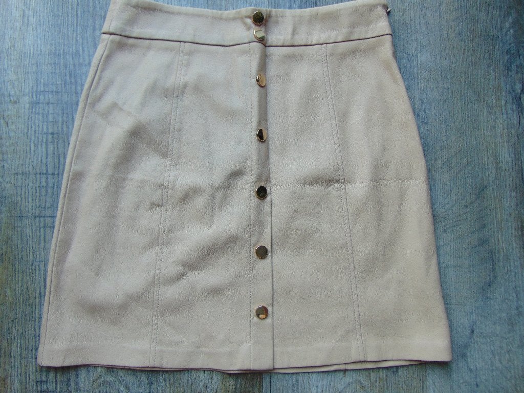 Amisu rok beige imitatieleer maat 38 rokje nepleer, Maat 38/40 (M), Beige, Ophalen of Verzenden, Zo goed als nieuw
