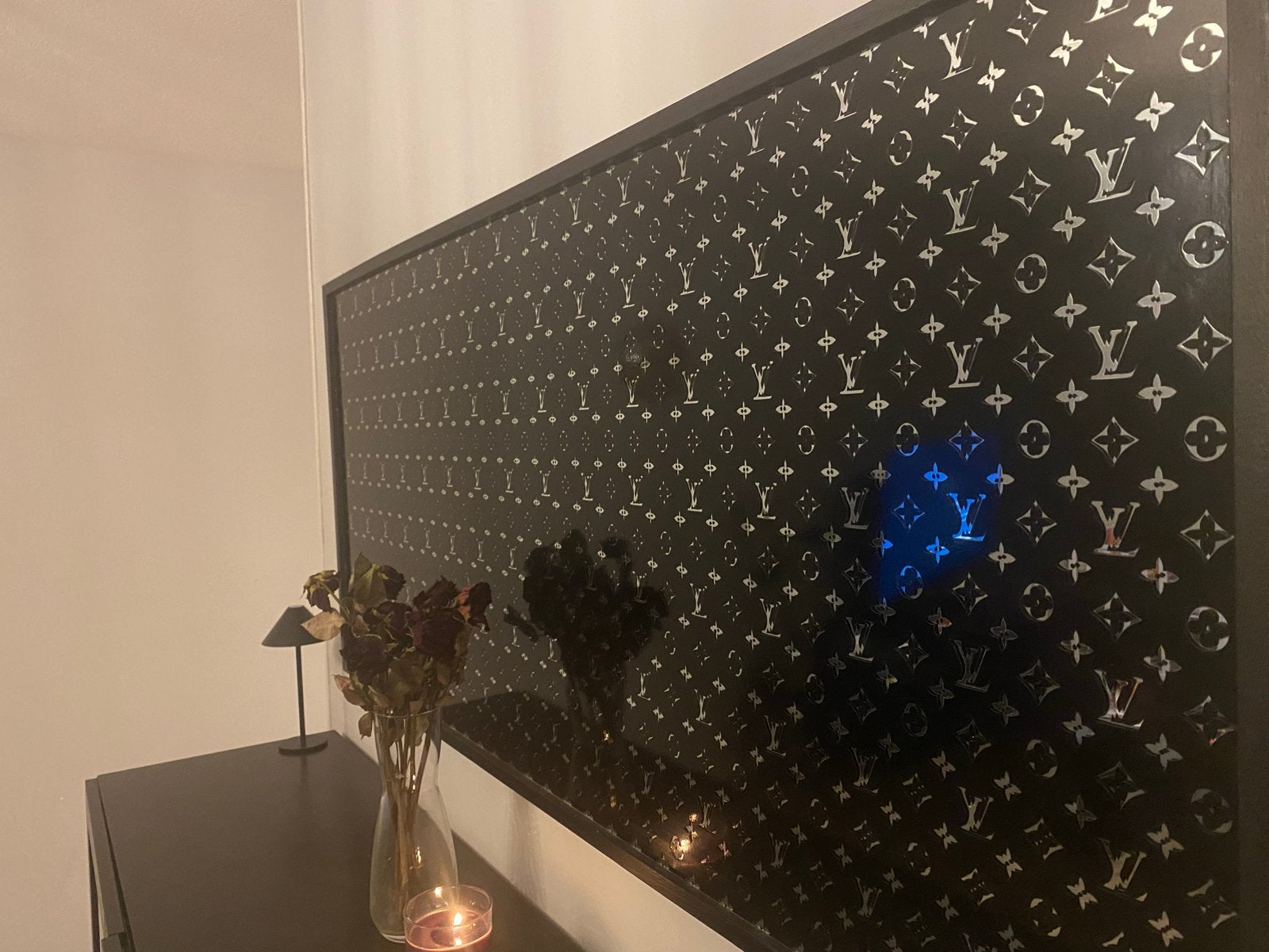 Louis Vuitton Monogram Kunstwerk - Zwart/Zilver, Huis en Inrichting, 50 – 75, Ophalen of Verzenden, Zo goed als nieuw, Schilderij