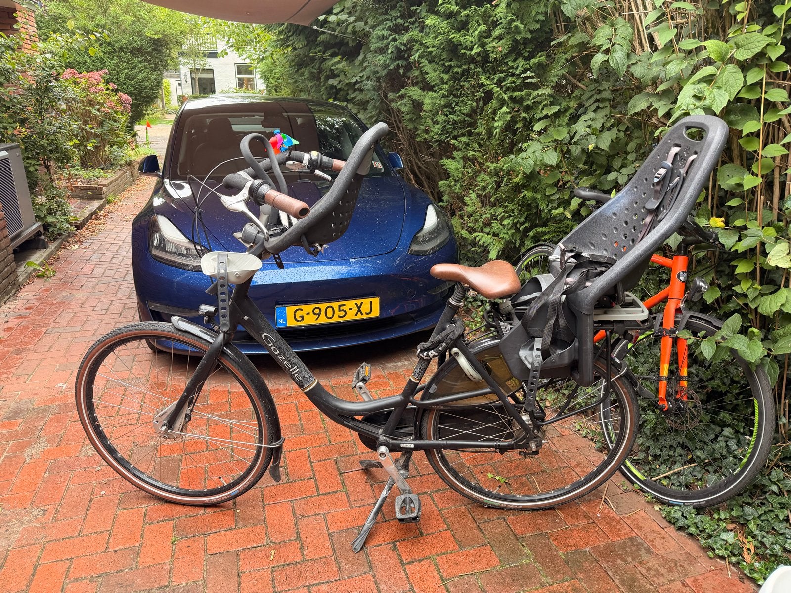 Gazelle Bloom moederfiets met 2 kinderzitjes, Ophalen, Gebruikt, Velgrem, Versnellingen