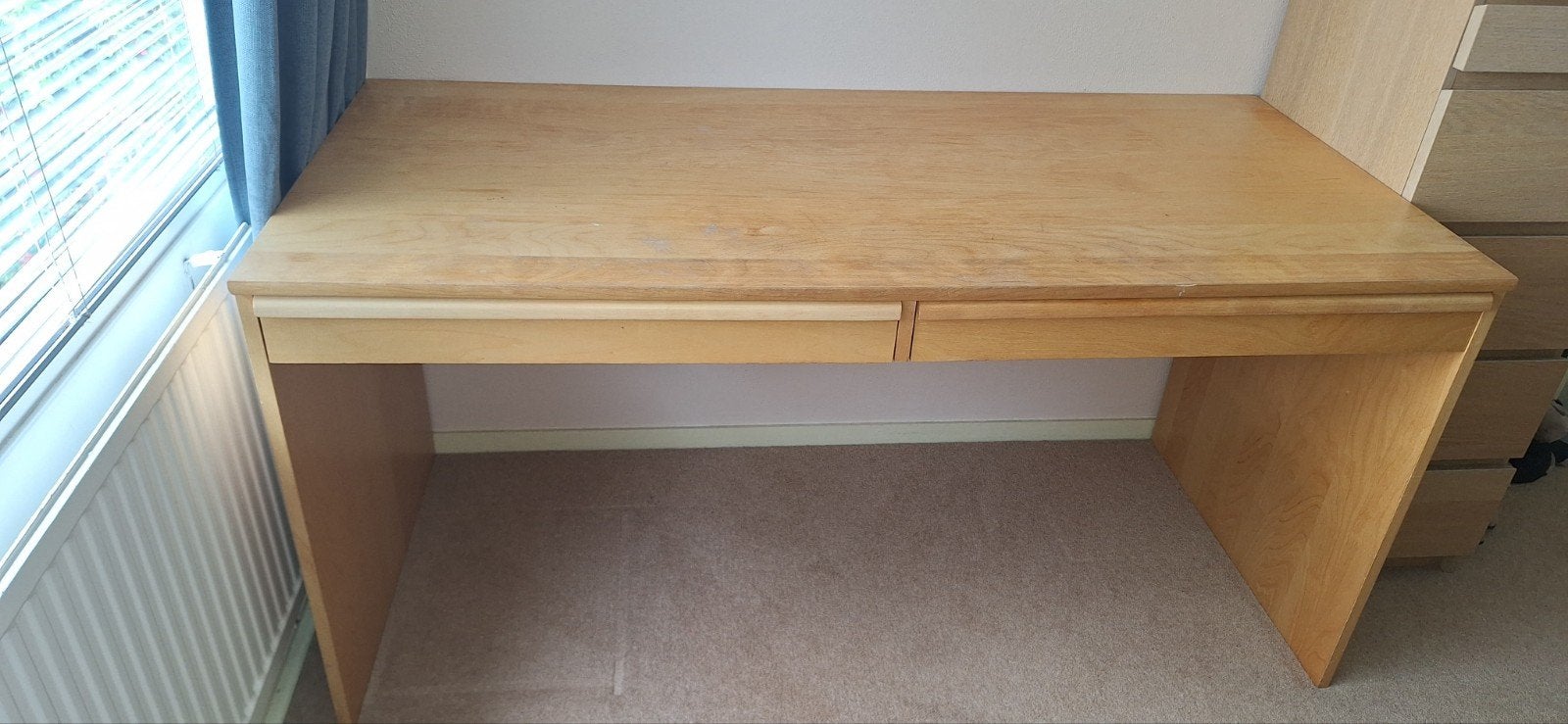 Bureau met lades, Huis en Inrichting, Bureaus, Ophalen, 160 cm, Gebruikt, Kabelgoot