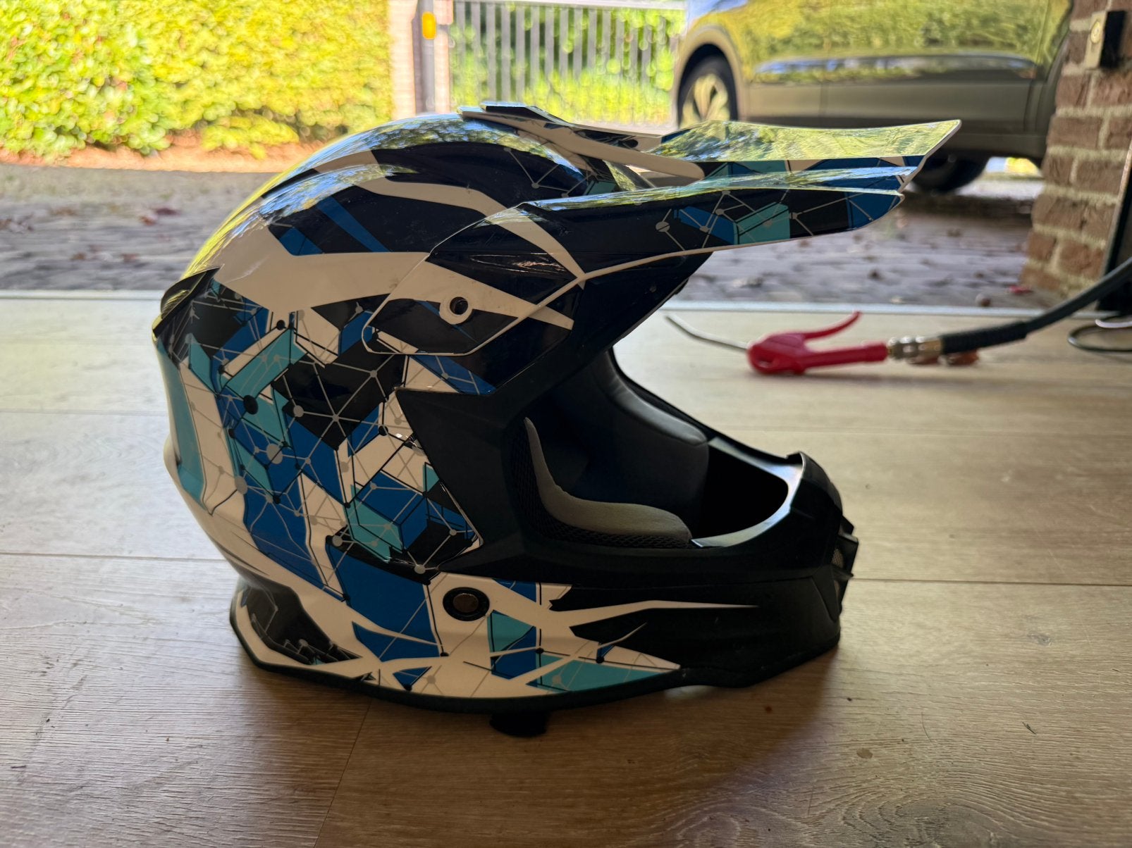 Kinder crosshelm en crossbroek maat 152, Motoren, Ophalen, Tweedehands, Integraalhelm, Overige merken