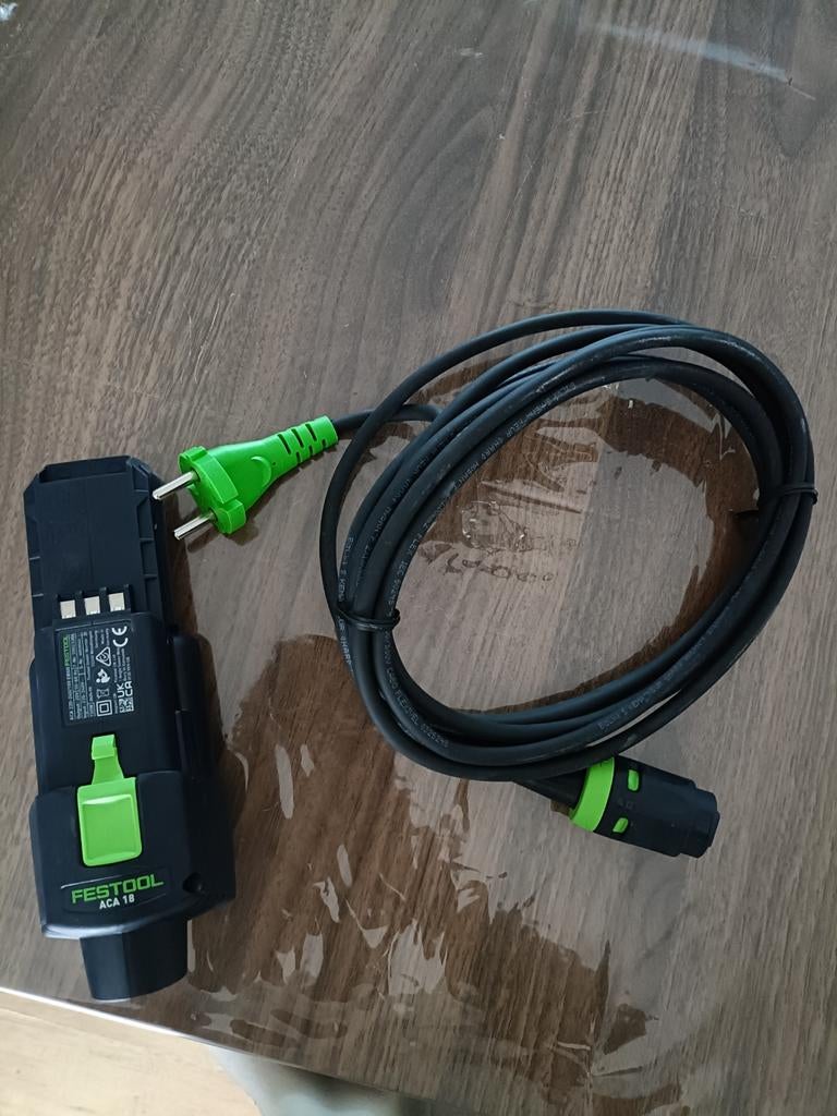 Festool ACA 18 Accu-adapter met netsnoer, Doe-het-zelf en Verbouw, Elektra en Kabels, Ophalen of Verzenden