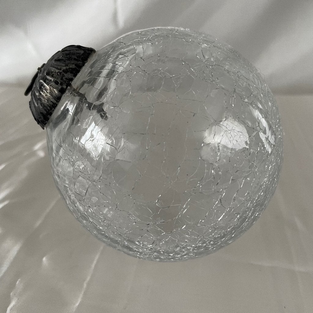 Vintage heksenbal transparant craquelé glas. Omtrek 32 cm., Antiek en Kunst, Ophalen of Verzenden