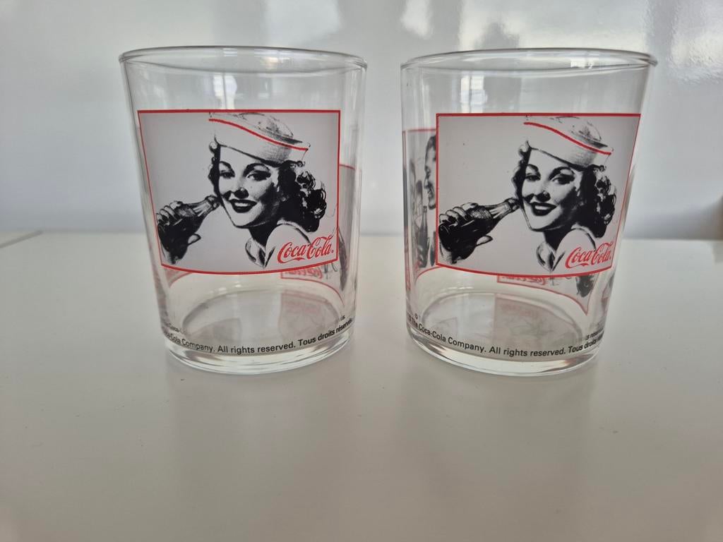 Vintage Coca Cola Glazen Set, Verzamelen, Merken en Reclamevoorwerpen, Ophalen of Verzenden, Zo goed als nieuw, Gebruiksvoorwerp