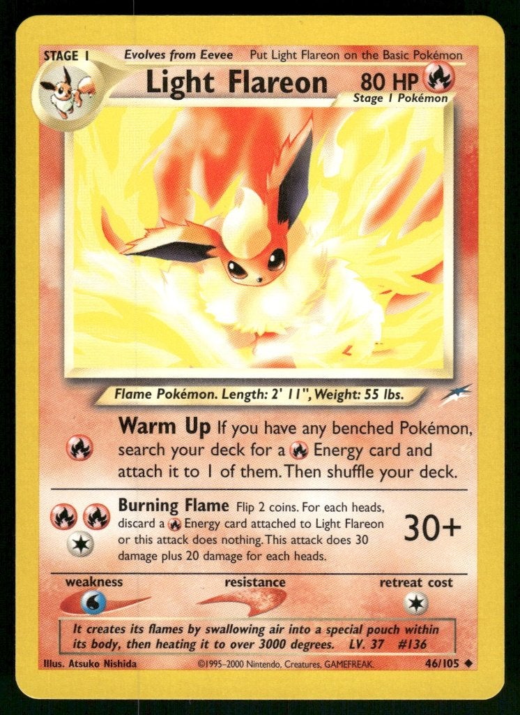 Light Flareon 46/105 - Neo Destiny (NM), Verzenden, Gebruikt
