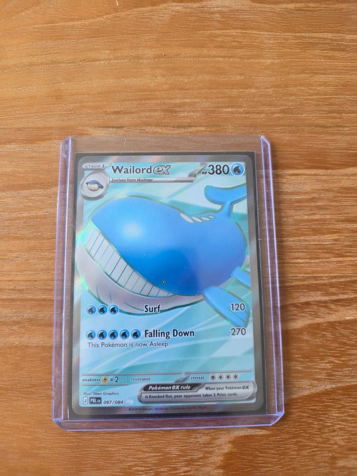 Wailord ex Pokémon kaart 097/084, Ophalen of Verzenden, Nieuw, Losse kaart, Foil