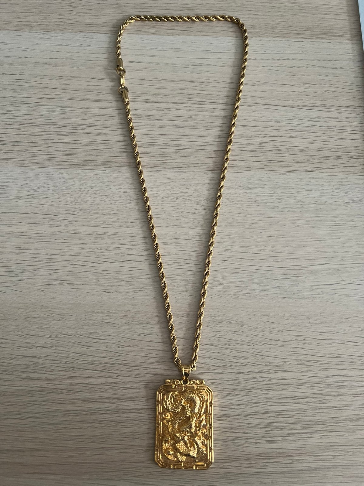 18k gold plated dragon chain, Ophalen of Verzenden, Zo goed als nieuw, Goud, Overige materialen