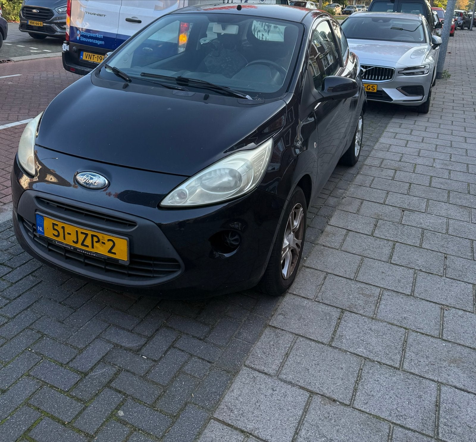 Ford Ka 1.2 51KW 2009 Zwart, Auto's, Voorwielaandrijving, 1242 cc, 4 cilinders, 4 stoelen