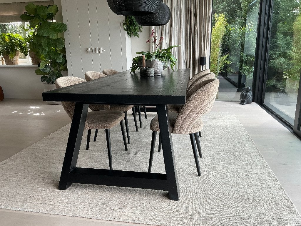 Eettafel Lifestyle eiken zwart 2.60x1.00m.