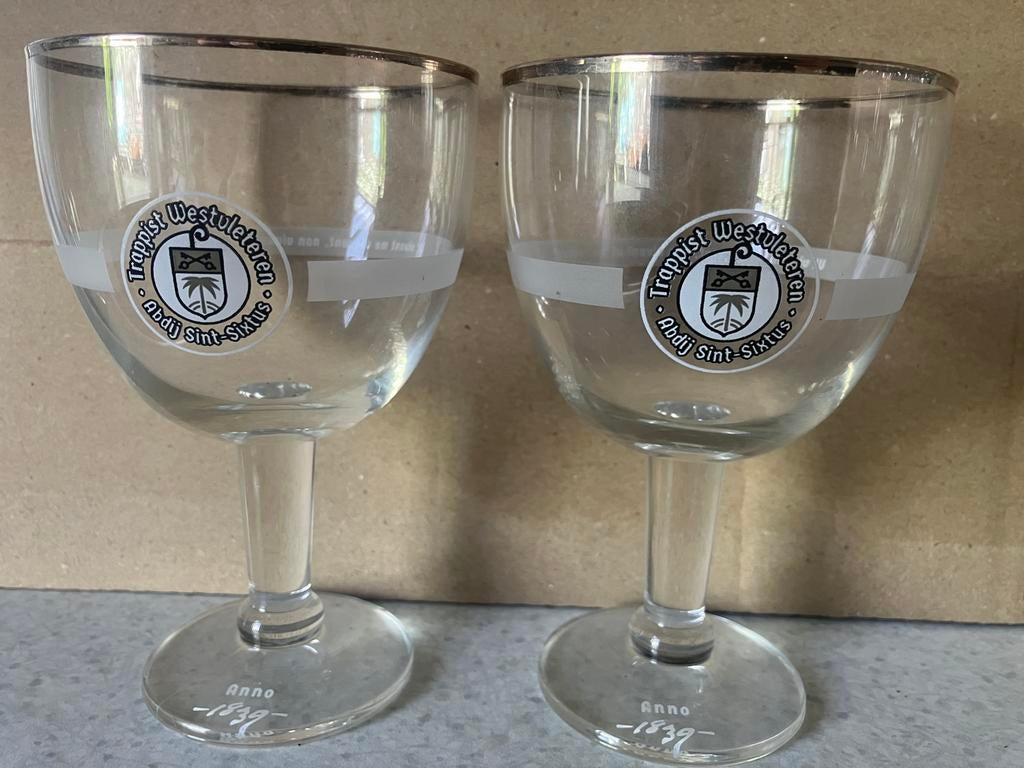 Set van twee proefglaasjes Trappist Westvleteren, Verzamelen, Biermerken, Ophalen, Gebruikt, Glas of Glazen, Overige merken