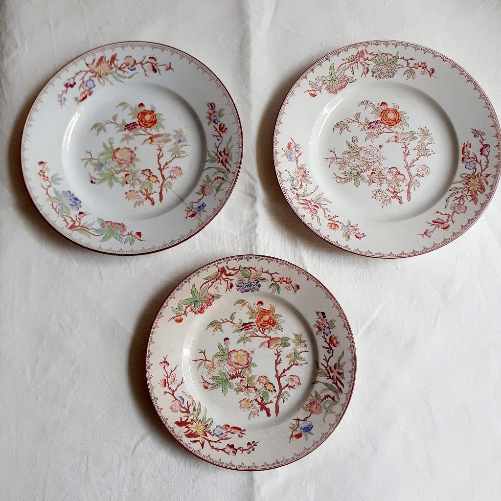 Set van 3 Sarreguemines Minton 252 borden, 19e eeuw, Ophalen of Verzenden