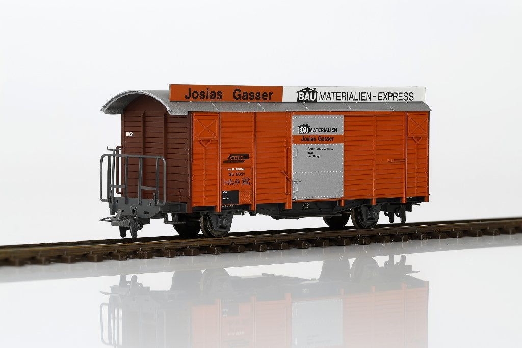 Set van 2 nieuwe Bemo Gesloten Goederenwagens type Gb 50xx, Overige merken, Gelijkstroom, Ophalen of Verzenden, Analoog