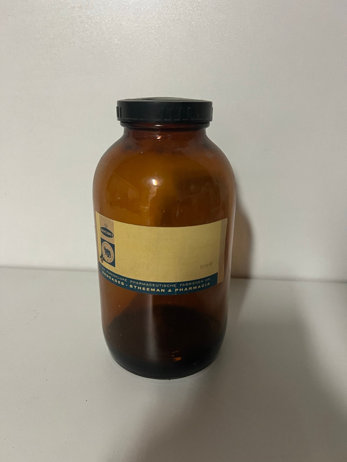 Vintage Apothekersfles 1/4 L - Bruin Glas met Dop, Antiek en Kunst, Ophalen of Verzenden
