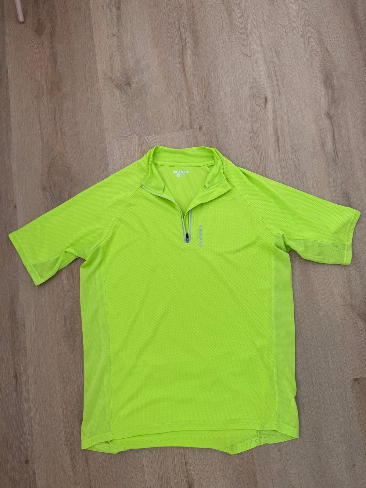 Neon Groen fiets shirt met rits en zakken B-Pro, Maat 48/50 (M), Nieuw, Ophalen of Verzenden, Hardlopen of Fietsen