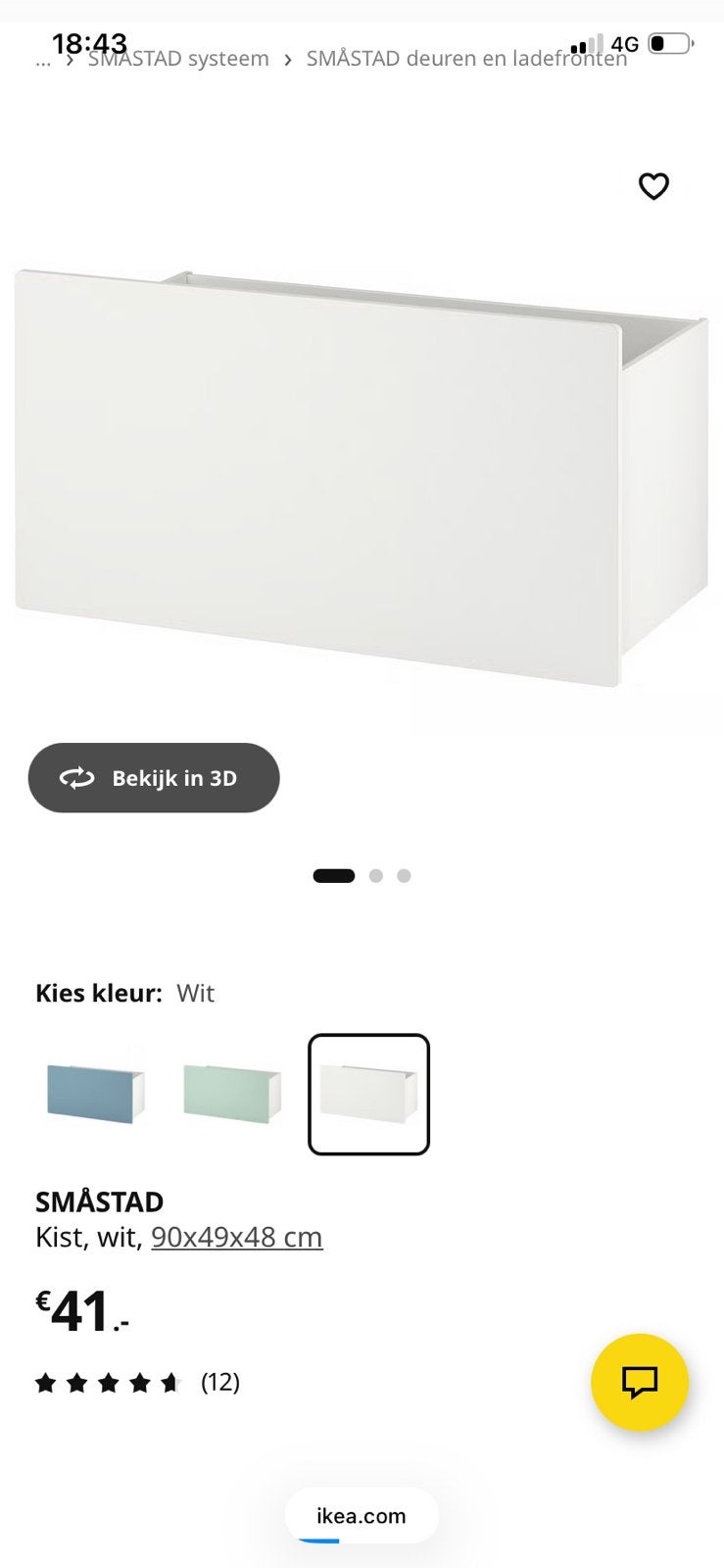 NIEUW Smastad kist/ speelgoedkist roze, Ophalen, 50 tot 100 cm, Zo goed als nieuw, Minder dan 100 cm