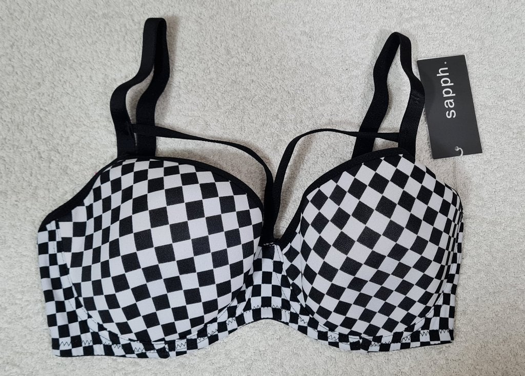 Sapph Beugel BH 70E Zwart-wit Geblokt (465), Sapph, Ophalen of Verzenden, Overige kleuren, BH