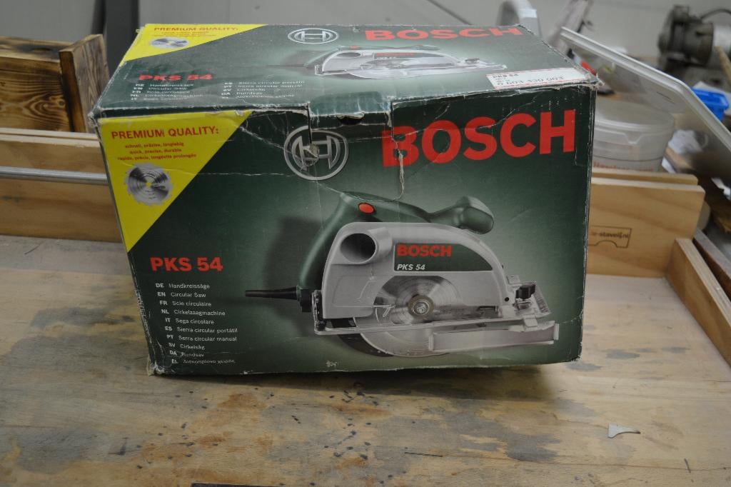 cirkelzaag Bosch PKS 54, Ophalen, 1200 watt of meer, Cirkelzaag, 30 tot 70 mm