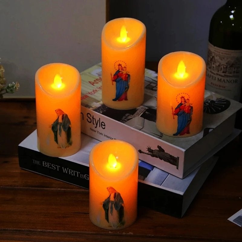 Christelijke Led Kaarsen / Kaars Godsdienst, Huis en Inrichting, Overige materialen, Verzenden, Nieuw, Kaars