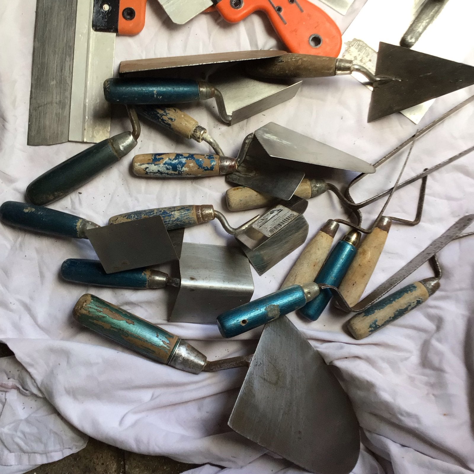 Diverse set van pleister- en metselgereedschap ophalen, Ophalen of Verzenden, Gebruikt, Overige typen, Overige merken