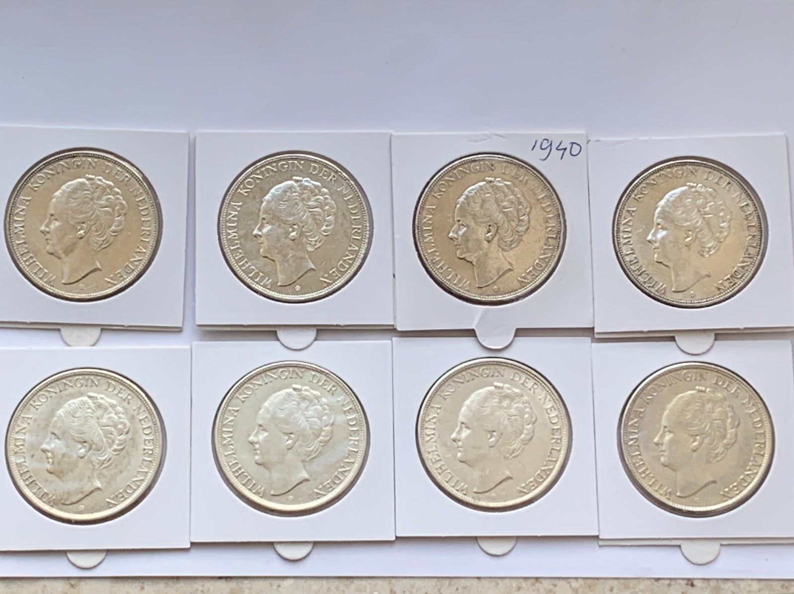 8 prachtige rijksdaalders wilhelmina 4*1940 en 4*1943, Ophalen of Verzenden, Koningin Wilhelmina, 2½ gulden