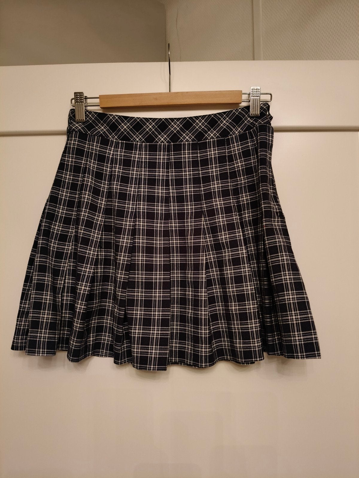 Geruite plooirok - Zwart/Wit, Kleding | Dames, Zwart, Ophalen of Verzenden, Maat 34 (XS) of kleiner, Boven de knie