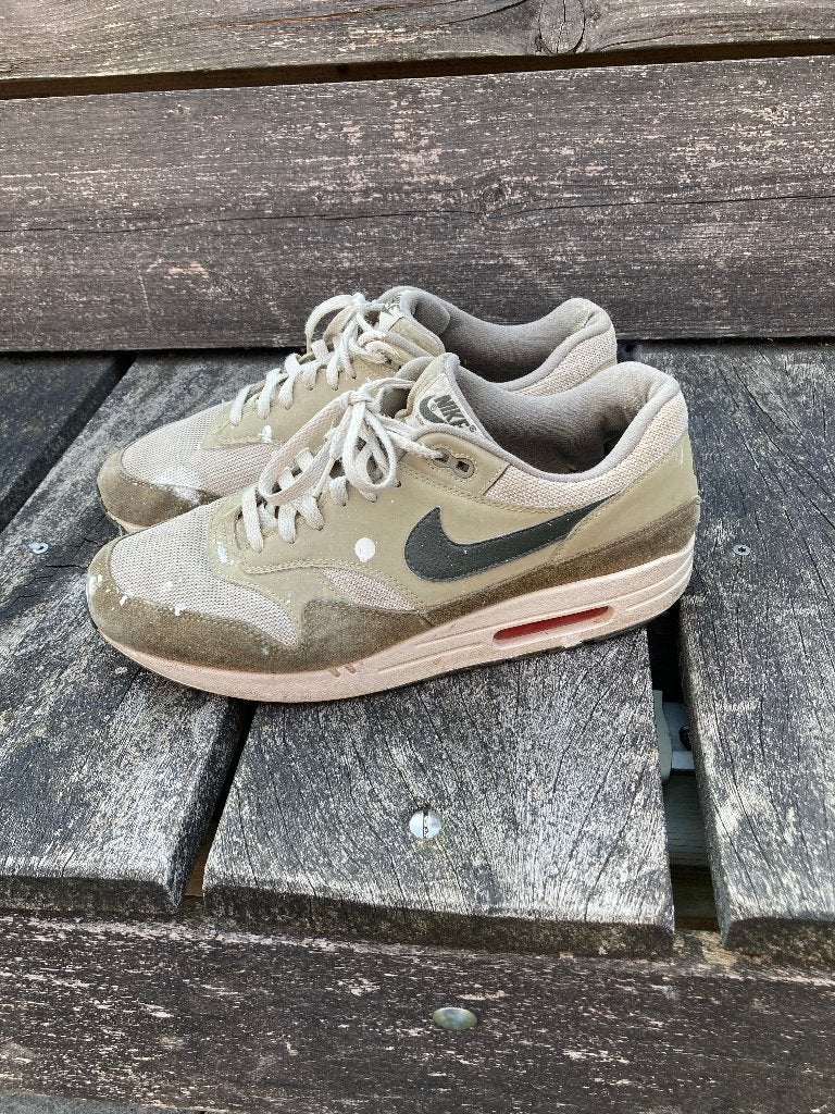 Nike Air Max 1 Medium Olive mt 45,5, Overige kleuren, Verzenden, Nike, Sneakers of Gympen
