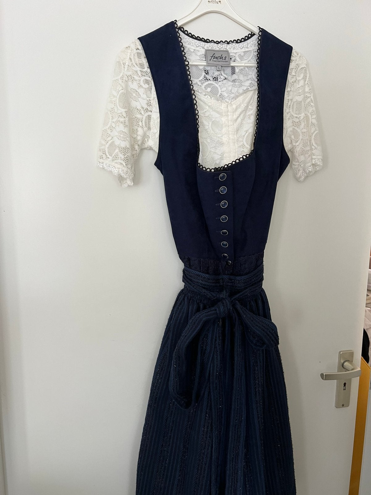Luxe Dirndl Donkerblauw (70 cm) ., Blauw, Maat 42/44 (L), Ophalen of Verzenden, Zo goed als nieuw