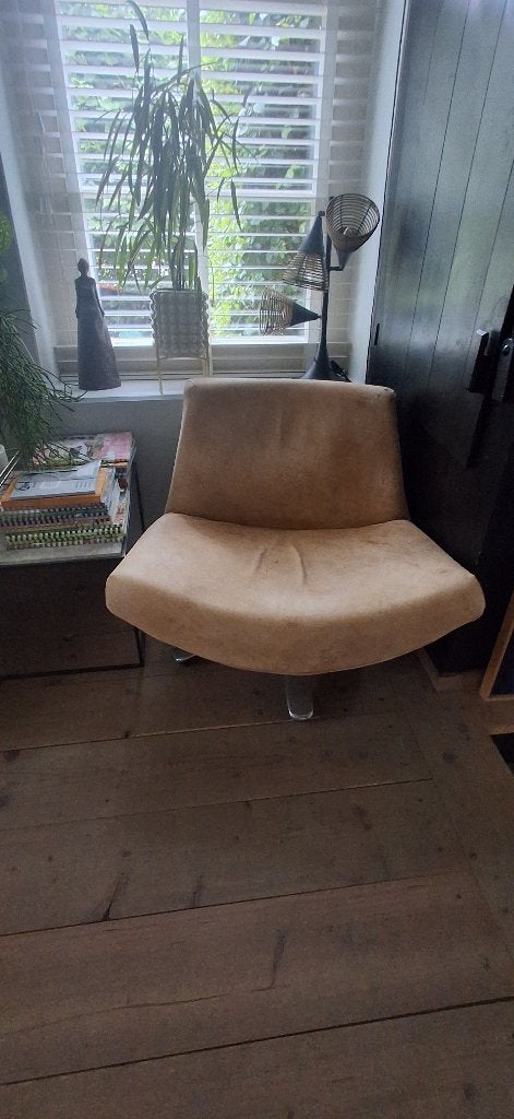Draaibare leren stoelen, Ophalen, Twee, Bruin, Leer