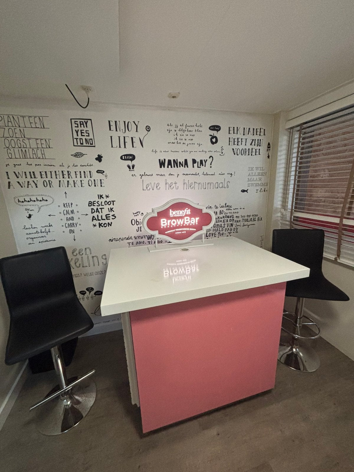 Exclusieve Benefit Brow Bar Counter / Salonbalie, Ophalen of Verzenden, Rechthoekig, 50 tot 100 cm