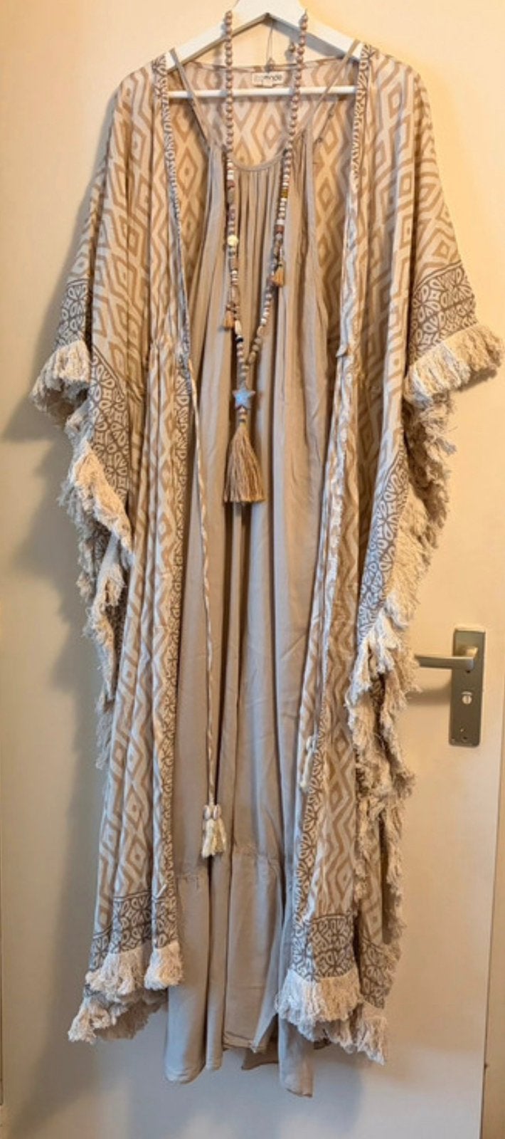 Prachtige Ibiza mode boho  kimono katoen xl/xxl beige ecru, Verzenden, Beige, Maat 46/48 (XL) of groter, Nieuw