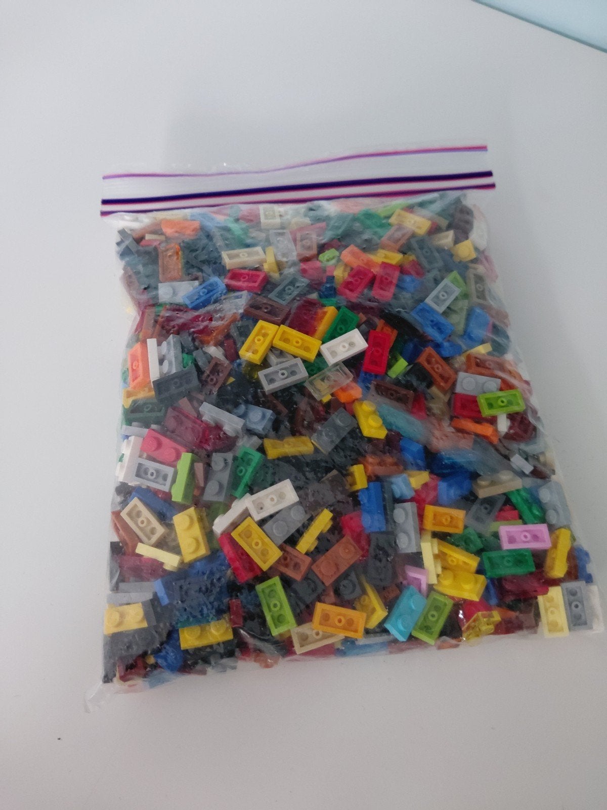 Zakje gemengde LEGO 1x2 platte steentjes, Ophalen of Verzenden, Nieuw, Abrick