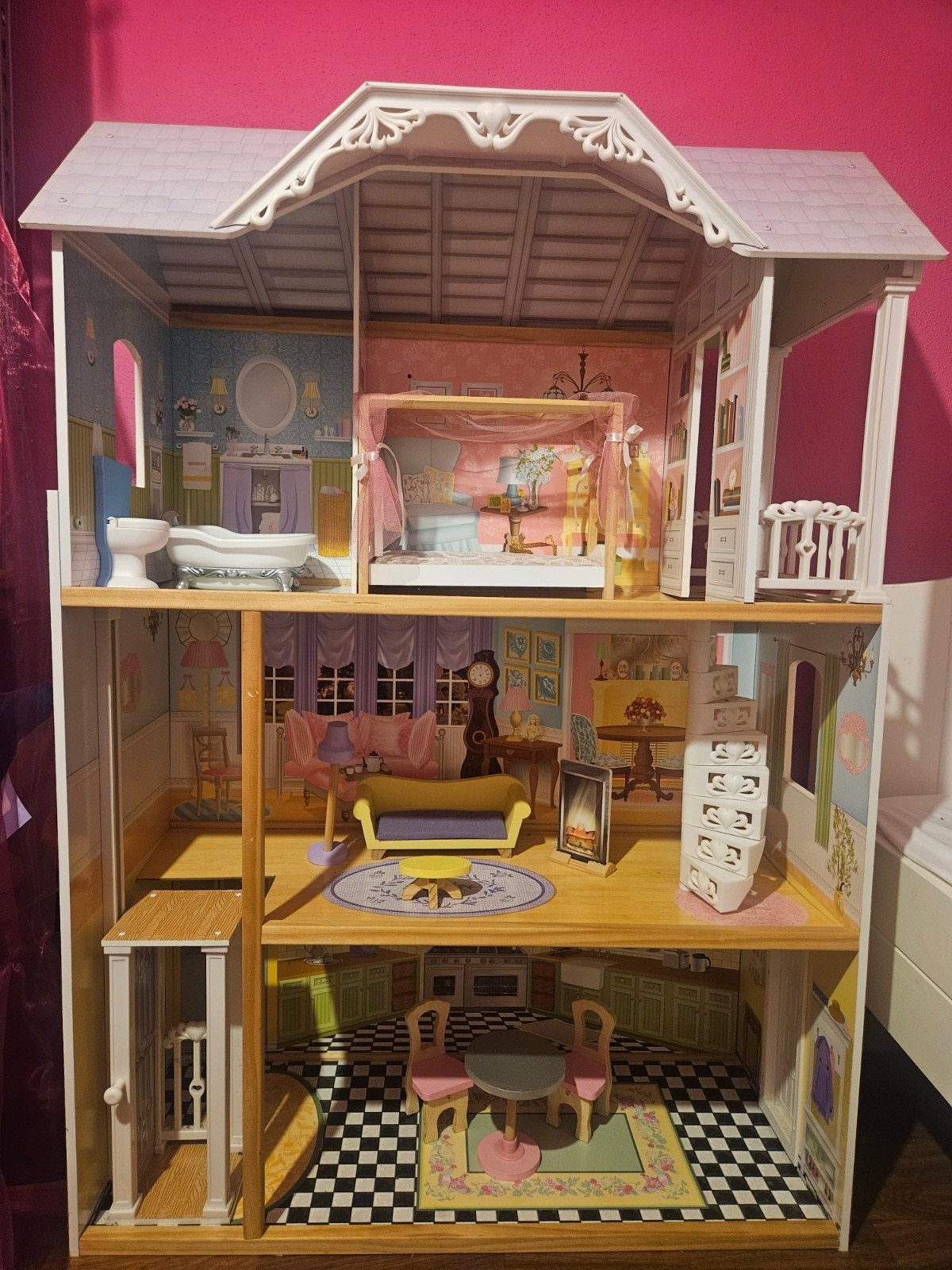Foto 4 van kidkraft poppenhuis Kayla 120cm hoog zgan