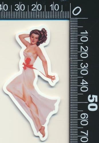 Sticker: Vintage Pin Up Girl (33), Verzamelen, Stickers, Ophalen of Verzenden, Zo goed als nieuw, Bedrijf of Vereniging