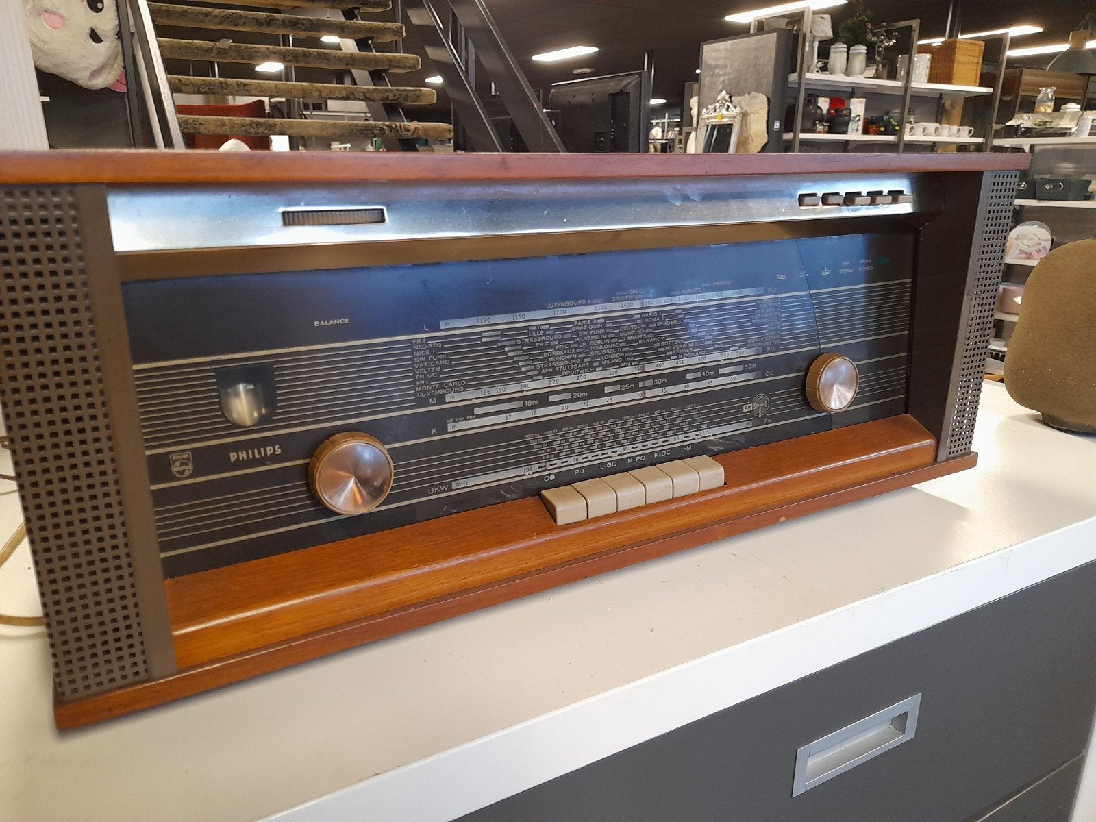 Vintage Philips Radio - Klassieke Houten Ontvanger, Ophalen, Gebruikt, Radio
