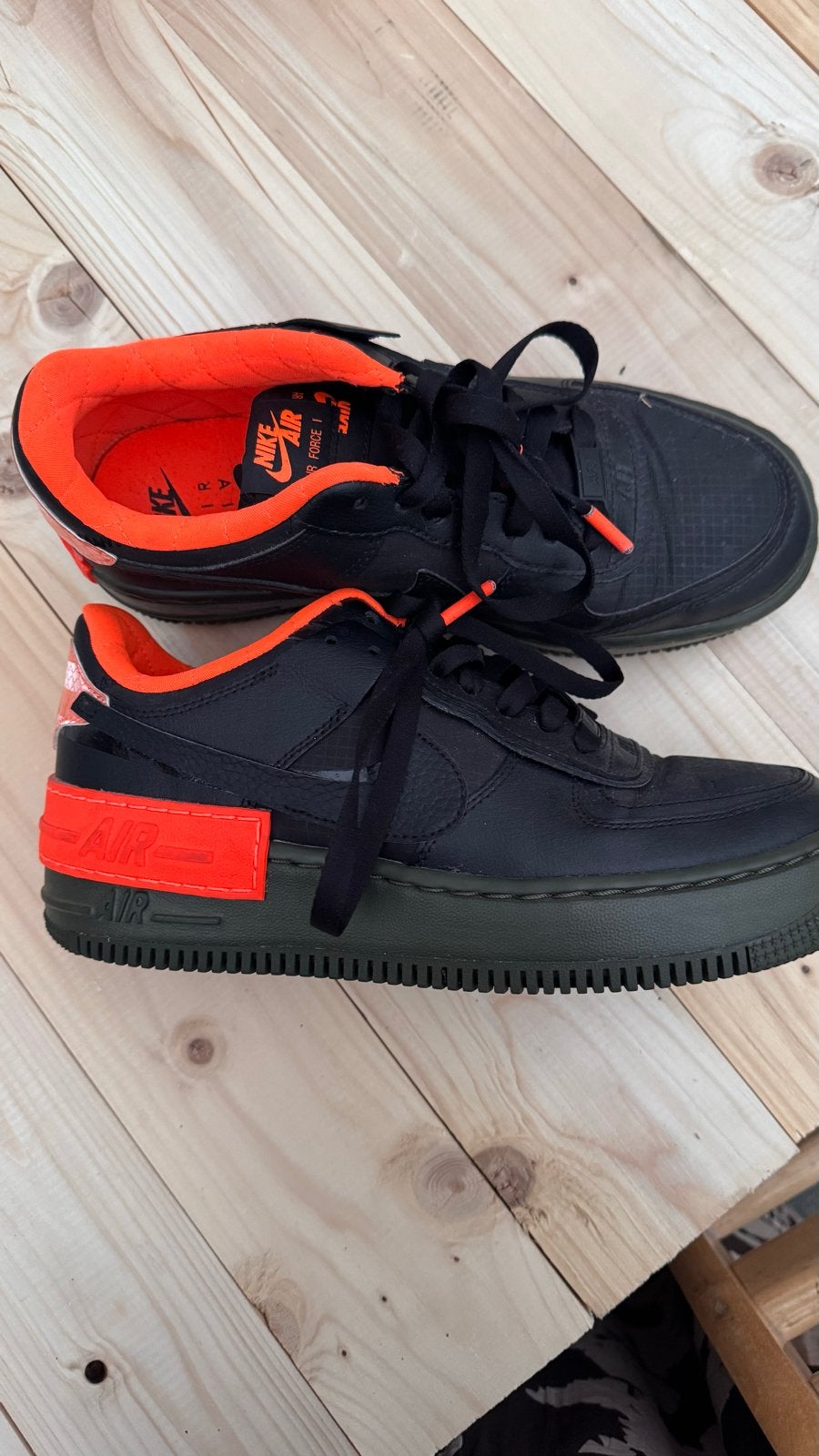 Nike Air Force 1 Shadow Zwart Oranje Sneakers maat 39, Ophalen of Verzenden, Gedragen, Zwart, Sneakers of Gympen