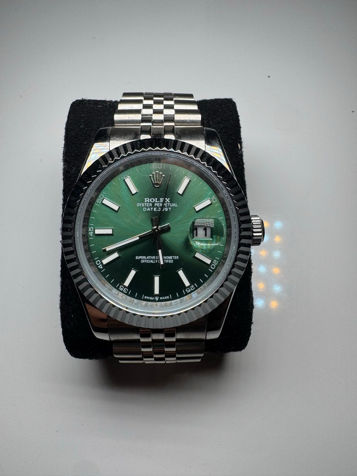Rolex Oyster Perpetual Datejust JST - Groene Wijzerplaat, Polshorloge, Ophalen of Verzenden, Zo goed als nieuw, Rolex