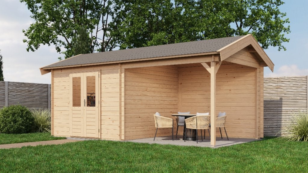 Lugarde Select Tuinhuis Raalte met overkapping 600 x 300cm, 200 tot 400 cm, Verzenden, Blokhut, Nieuw